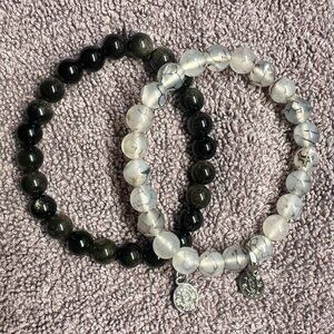 Sara Blaine/eSBe Sophia Stretch Beaded Bracelets, set of 2